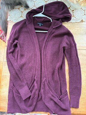 American Eagle purple hooded sweater
